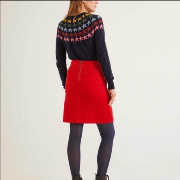 Boden | Leonie Red Orange Cordury Mini Skirt Size US 6L / UK 10L - Picture 3 of 7